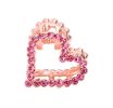 2 Pcs Rhinestone Hair Claw Clips Small Jaw Clips Bling Metal Hair Clamp, Heart-3