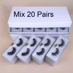 Mink Eyelashes Wholesale 30/50/100 pcs 3d Mink Lashes Bulk Natural Fluffy False Eyelashes Pack Makeup Fake Eyelashes Bulk Items (Color: Mix 20 pairs)