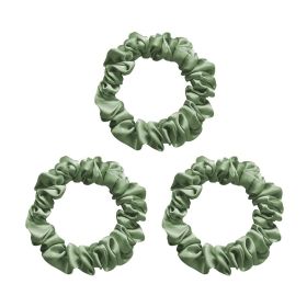 100% Mulberry Silk Hair Scrunchies,Best For Women And Girls'Hair,Elastic Hair Bands (Color: Green)