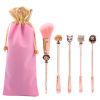5pcs Makeup Brush Set Anime Demon Slayer Makeup Brush Tool Face Cosmetic Powder Highlight Blending Eyebrow Eyeshadow Brush Kit