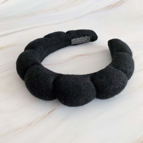 Terry Puffy Soft Headband (Color: Black)