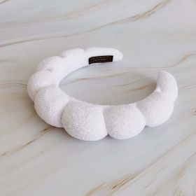 Terry Puffy Soft Headband (Color: White)